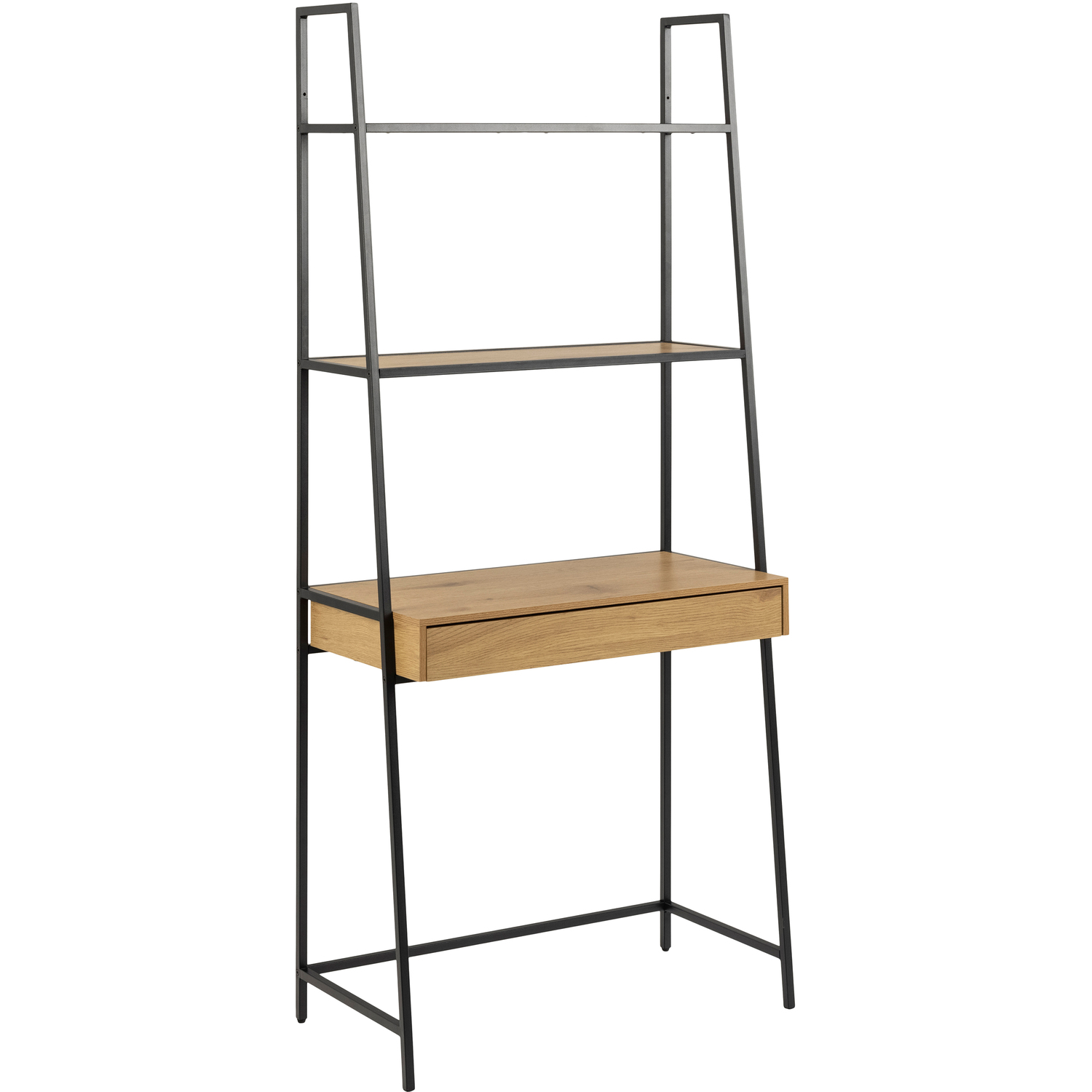 Rackhams Black Seaford Bookcase With 1 Drawer In And Oak - 1 - And Natural - Wood - Image 3