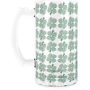 St Patrick's Day Clovers Glass Tankard Stein