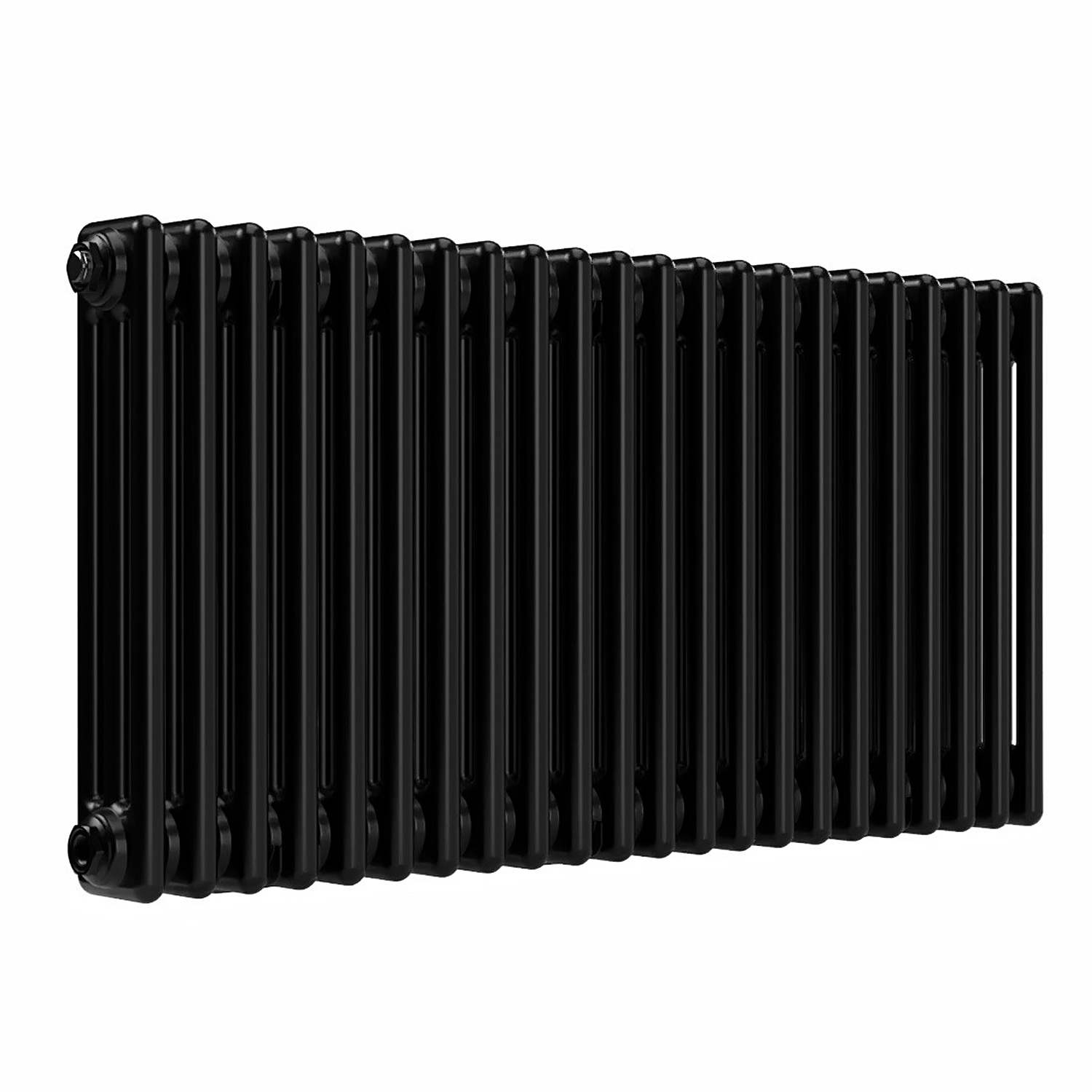 Lux Heat Horizontal 3 Column Radiator - Black - 500 Mm X 1010 Mm - Black