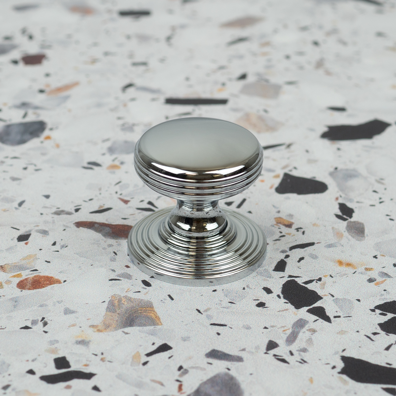 Handle & Home Polished Chrome Layered Round Cabinet Knob