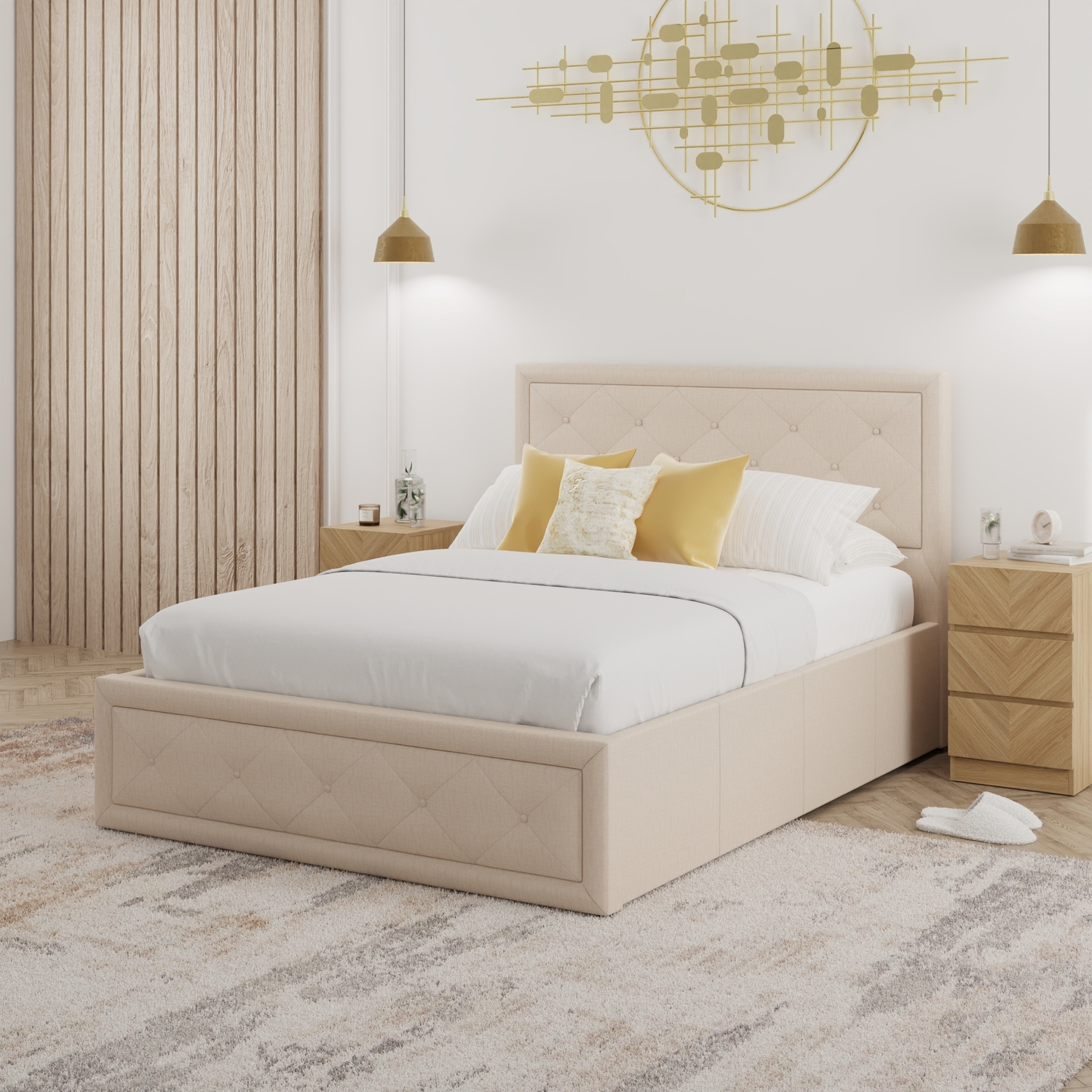 Gfw Hollywood King Ottoman Storage Bed - Natural - King - Image 3