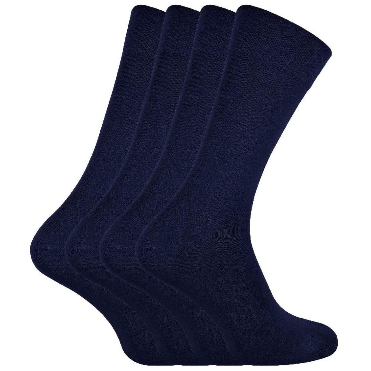 Sock Snob Men's Navy 4 Pack Bamboo Crew Dress Socks In | Size: 7-11 - Image 2