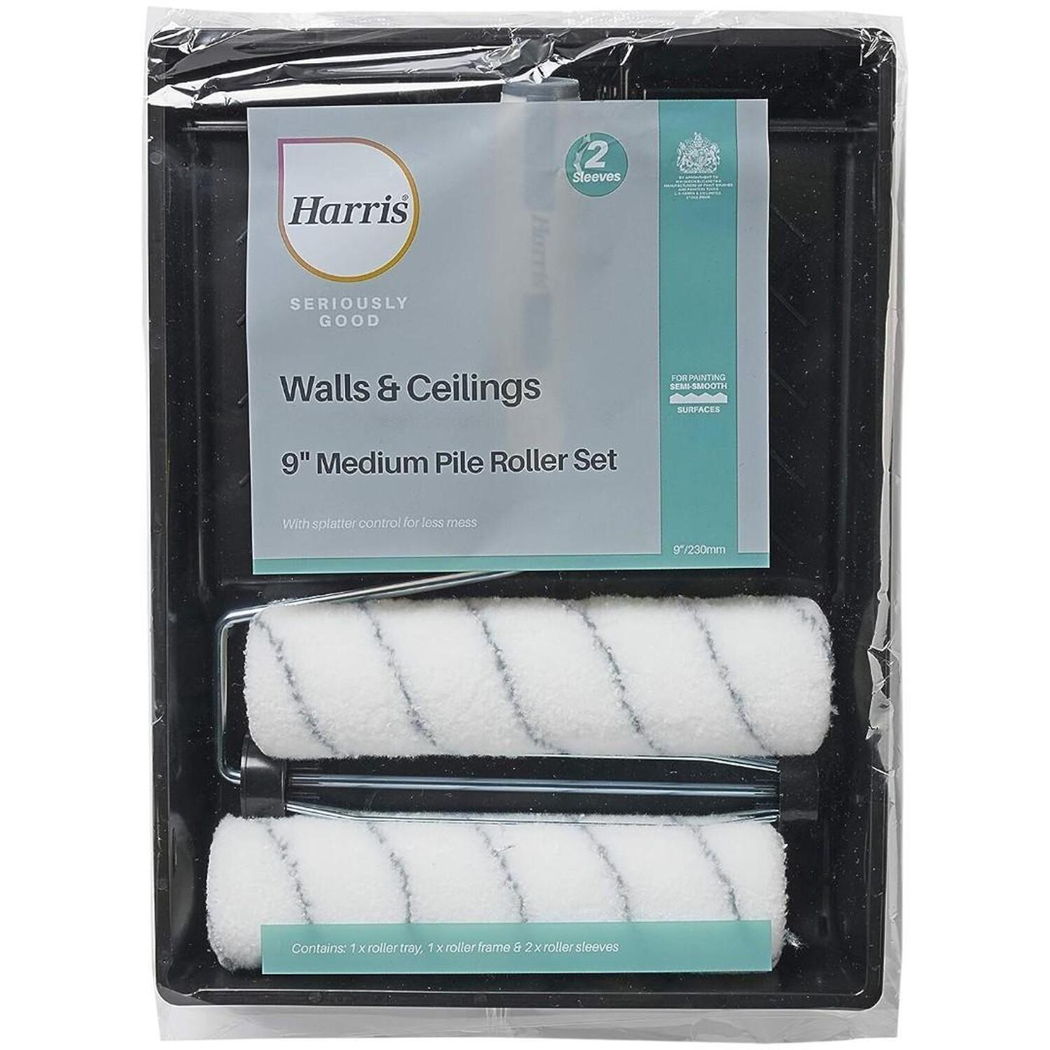 Harris Seriously Good 9 Inch Twin Medium Pile Roller Set - Grey