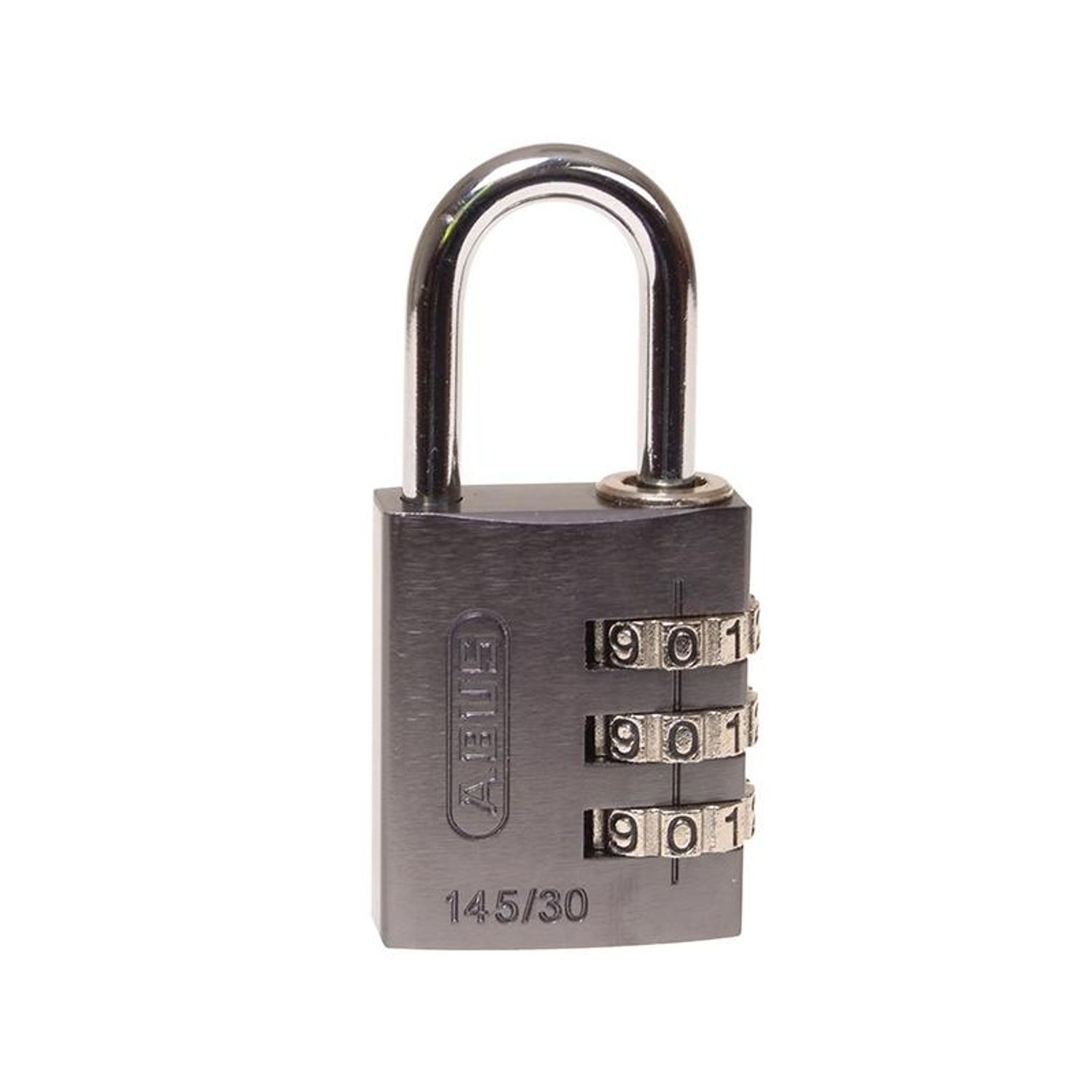 Abus Mechanical 145 Series Aluminium Combination Padlock A - Titanium / Titanium