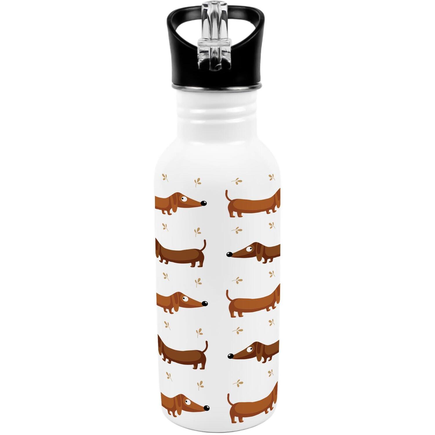 Purely Home Dachshunds Metal Canteen Water Bottle - Brown