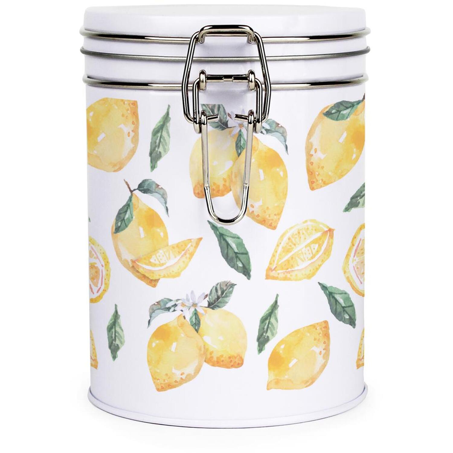 Purely Home Vibrant Lemons Clip-Lid Kitchen Storage Canister