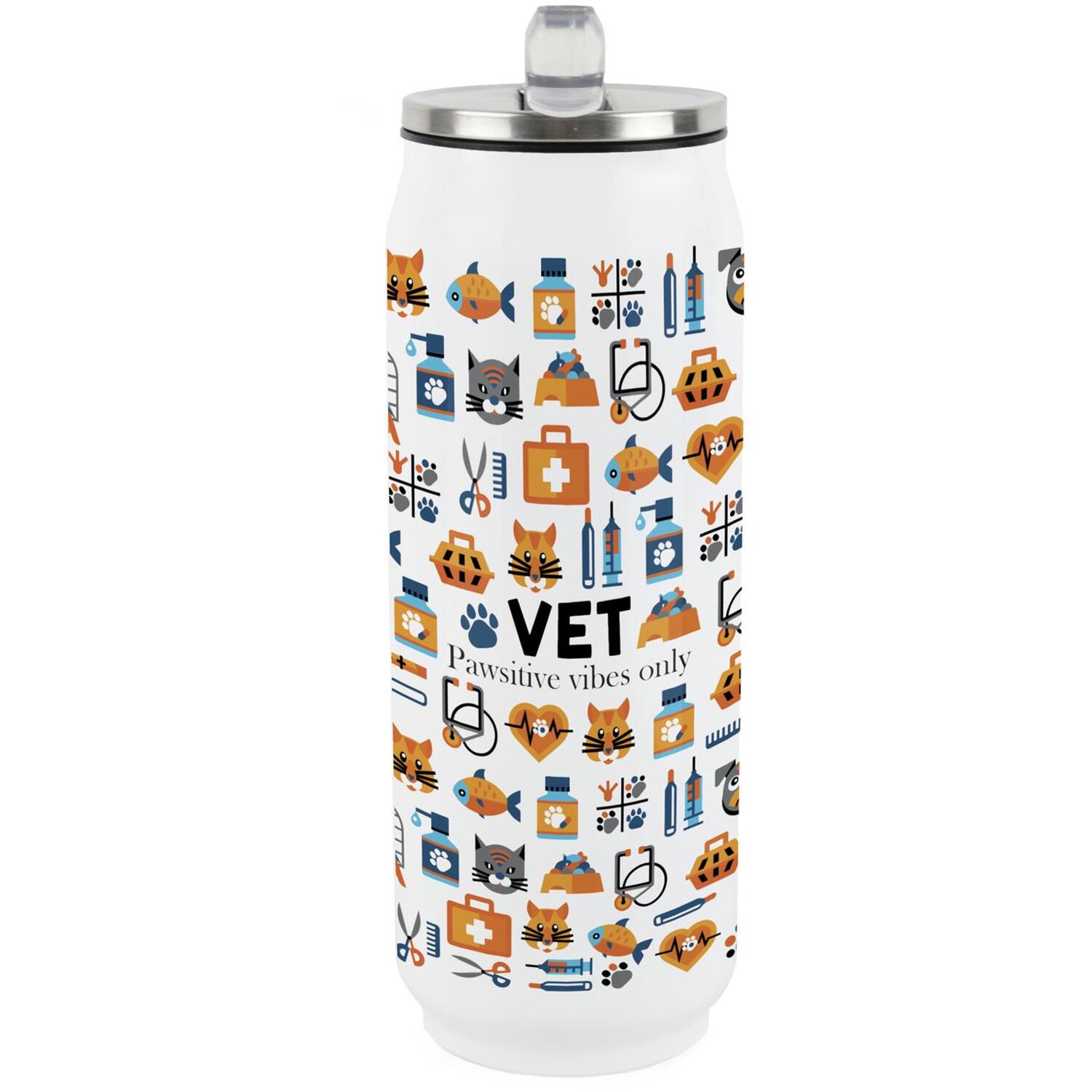 Purely Home Novelty Vet Large Drinking Can Flask With Straw