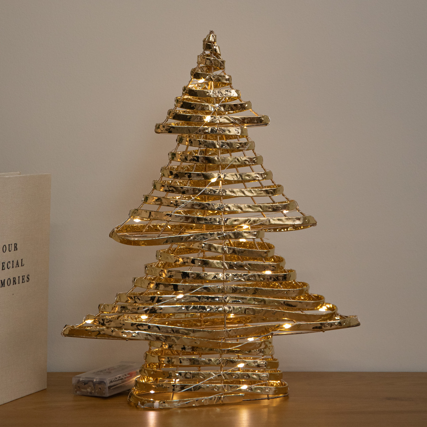 Gold/Light/White 39Cm Up Christmas Tree With 30 Warm Leds - Image 3