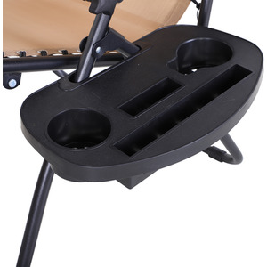 Beige Outsunny Zero Gravity Garden Deck Folding Chair shot 877871