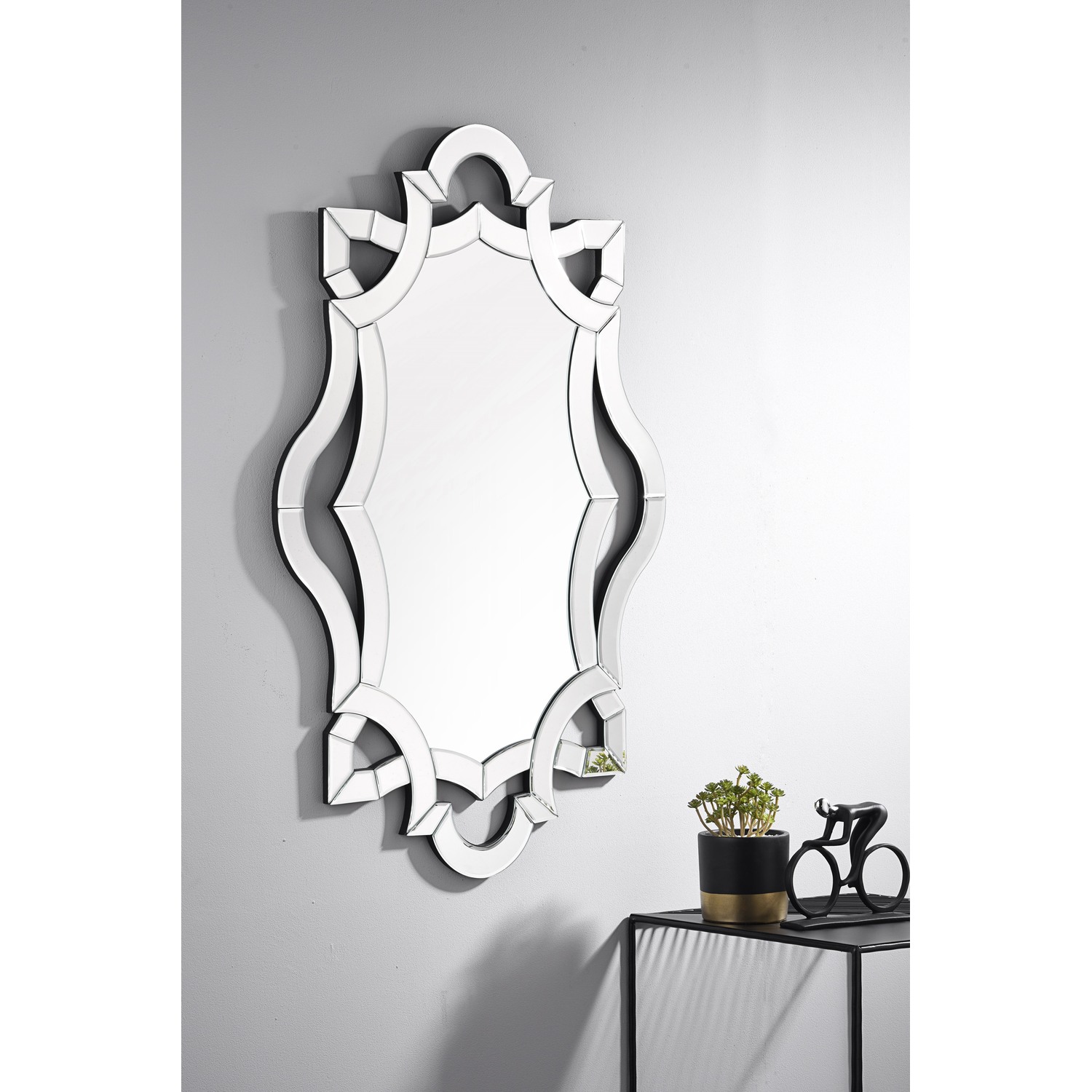 Image of Olympus Large Silver Modern Mirror -&hellip;