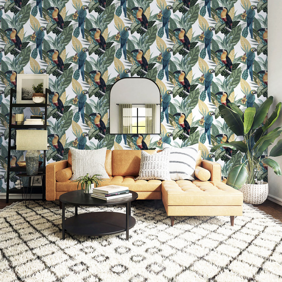 Arthouse Toucan Parrot Multicolour Jungle Wallpaper 
