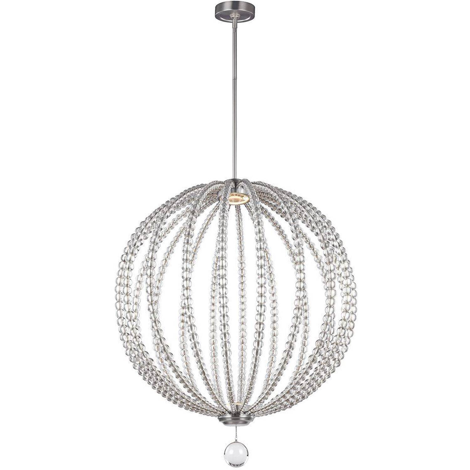 Oberlin LED 2 Light Large Spherical Ceiling Pendant Satin Nickel - Satin Nickel