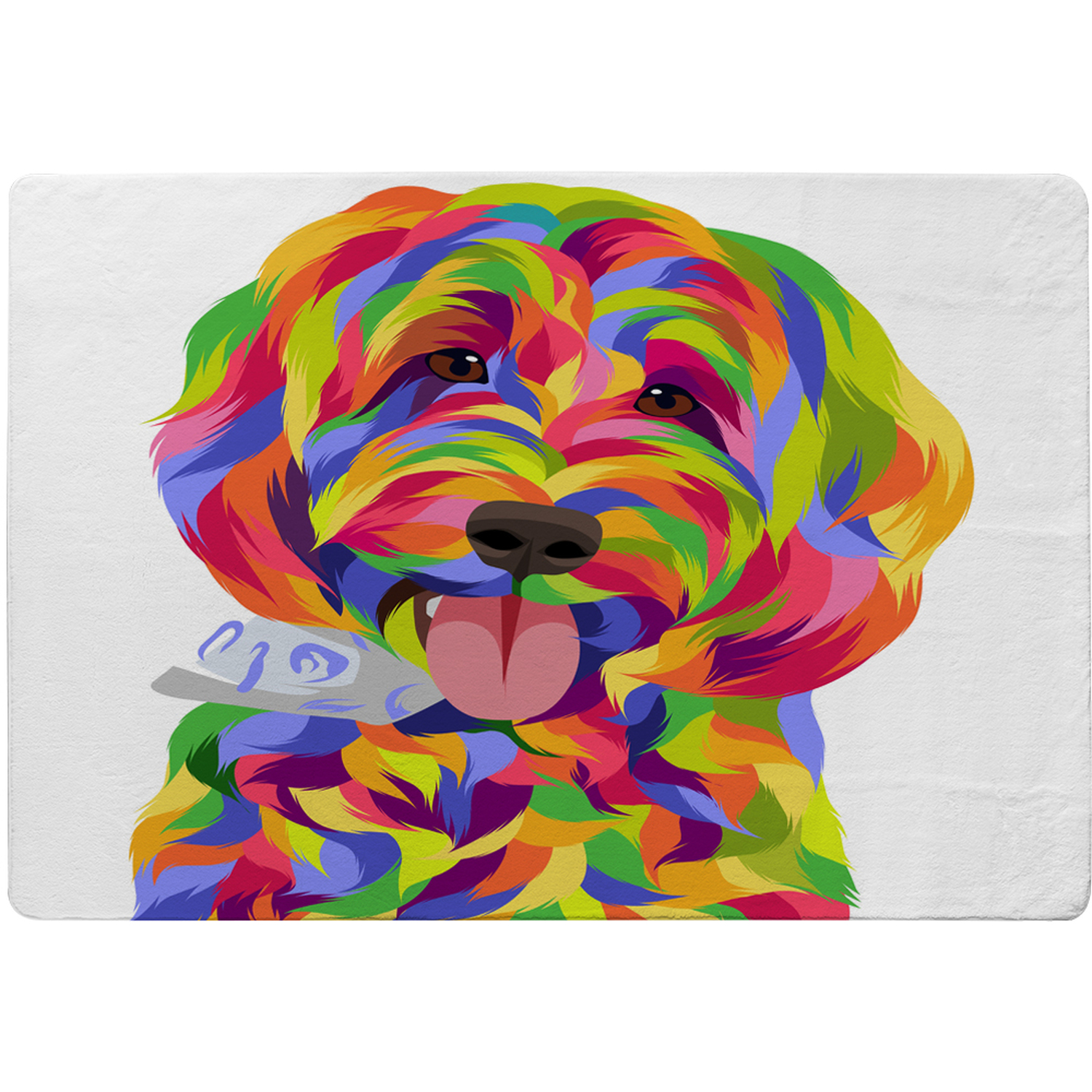 Animal Dog Illustration Pop Art Designer Rug - Blue / 150cm thumbnail