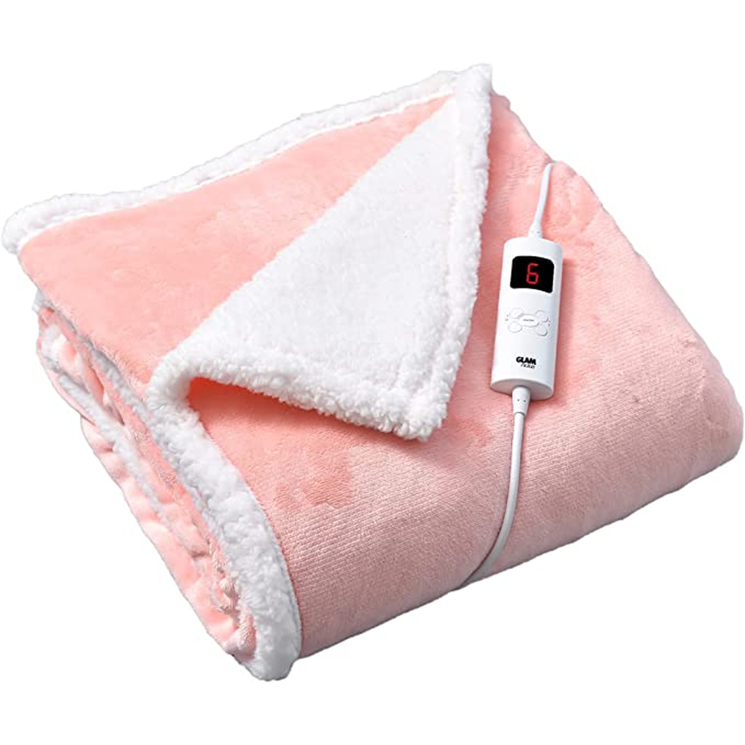 Heated Electric Throw Soft Luxury Fleece Blanket 160 X 130cm - Light Pink