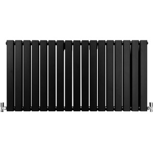 Designer Flat Panel Radiators Matt Black 600mm x 1190mm