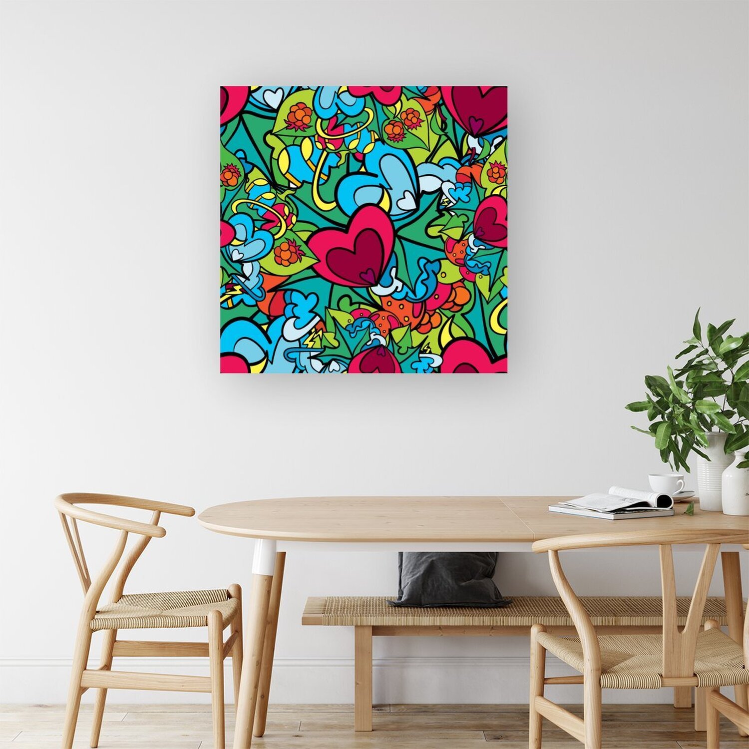 Warren Reed - Designer - Hippie Psychedelic Pattern Canvas Print - Blue / Extra Large thumbnail