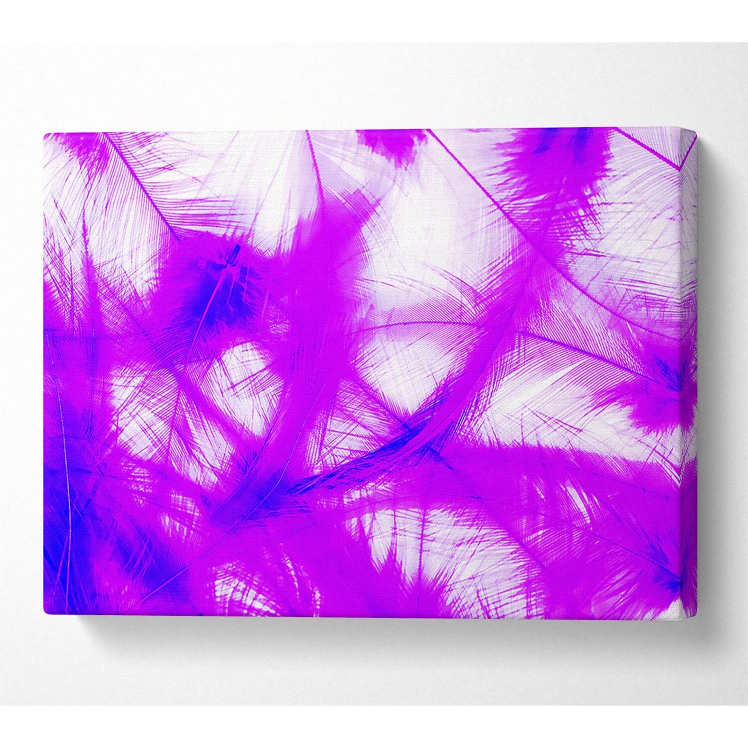 Wallart-Direct - Feathers Pink Canvas Print Wall Art - Yellow / 101.6cm thumbnail