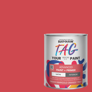 Rust-Oleum Tag Paint in Satin Finish - French Marigold Orange 750ml