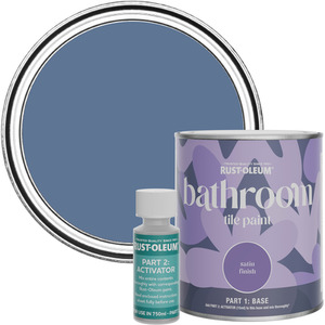Rust-Oleum Bathroom Tile Paint in Satin Finish - Blue River 750ml