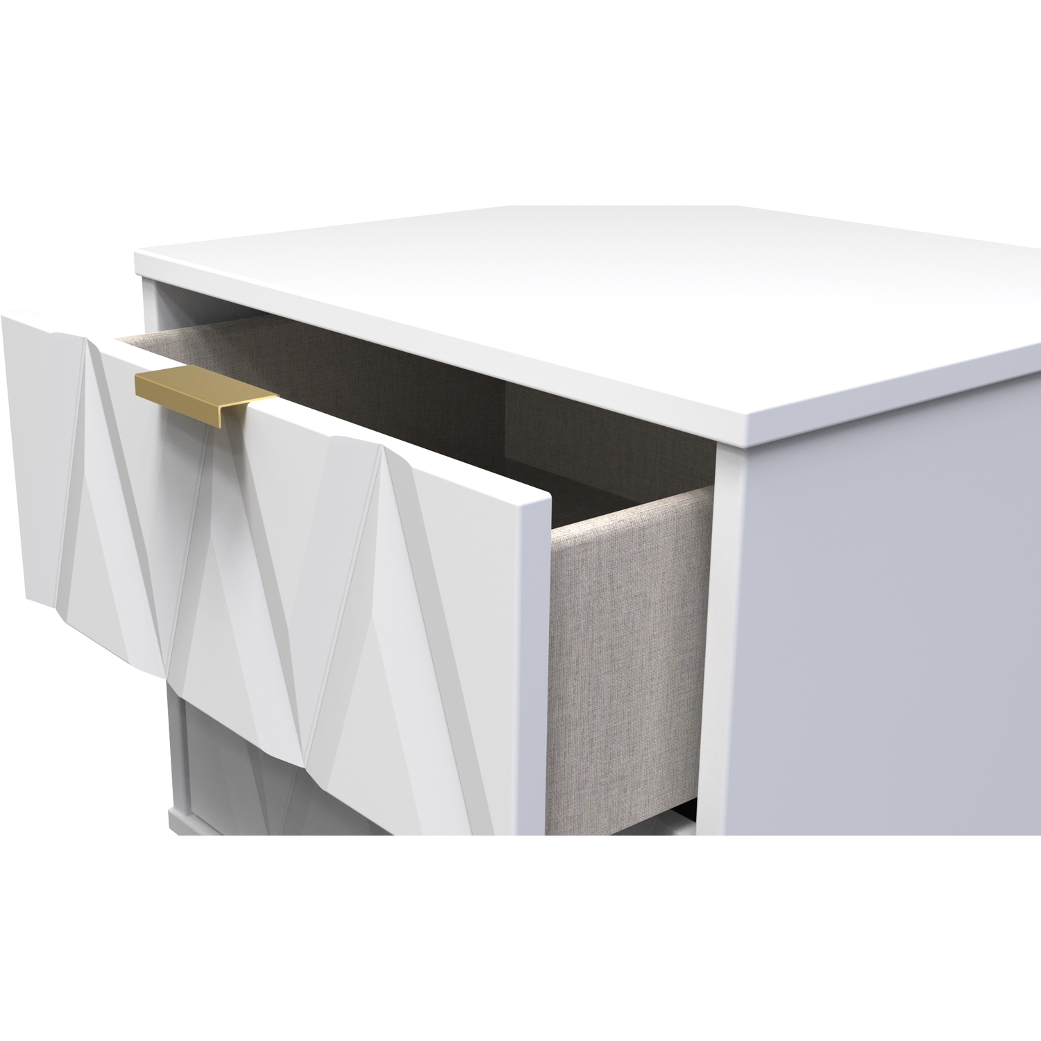 Diamond Ready Assembled 2 Drawer Bedside Cabinet - White Matt