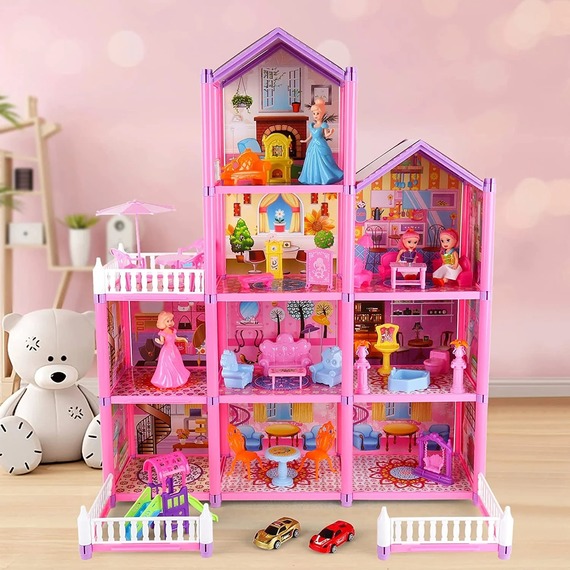 4-Storey Princess Dollhouse Pink
