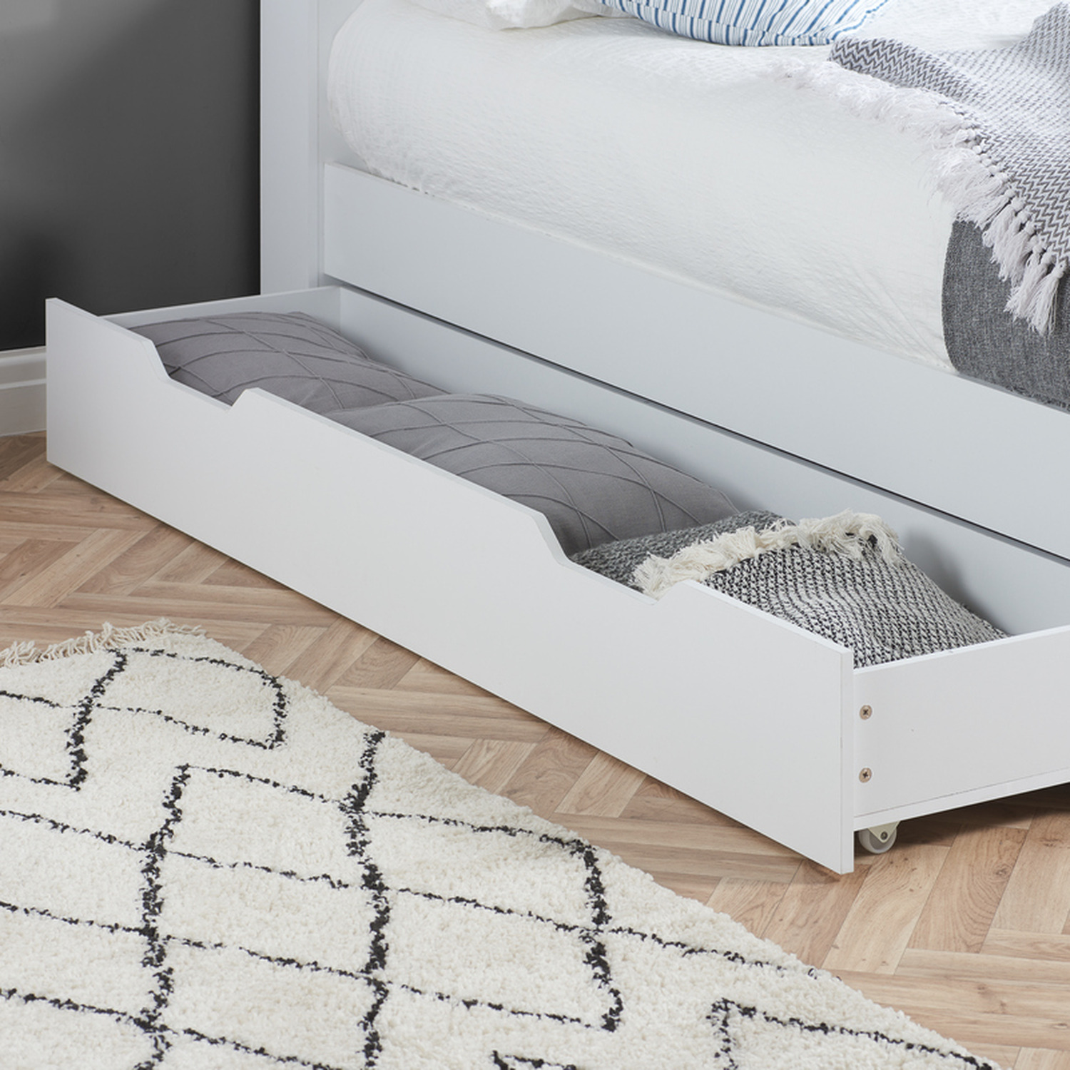 Alfie King Storage Bed - White