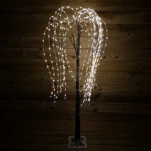 Christmas Brown Flocked LED Willow Tree