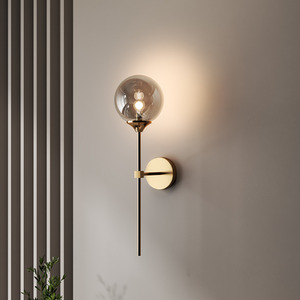 Modern Smoke Glass Globe Wall Sconce