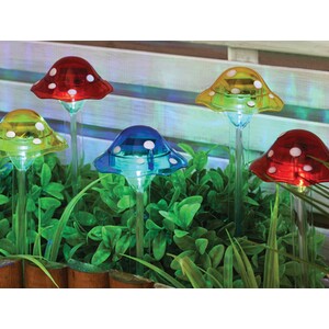 Pack of 10 Solar Mushroom Stake Light