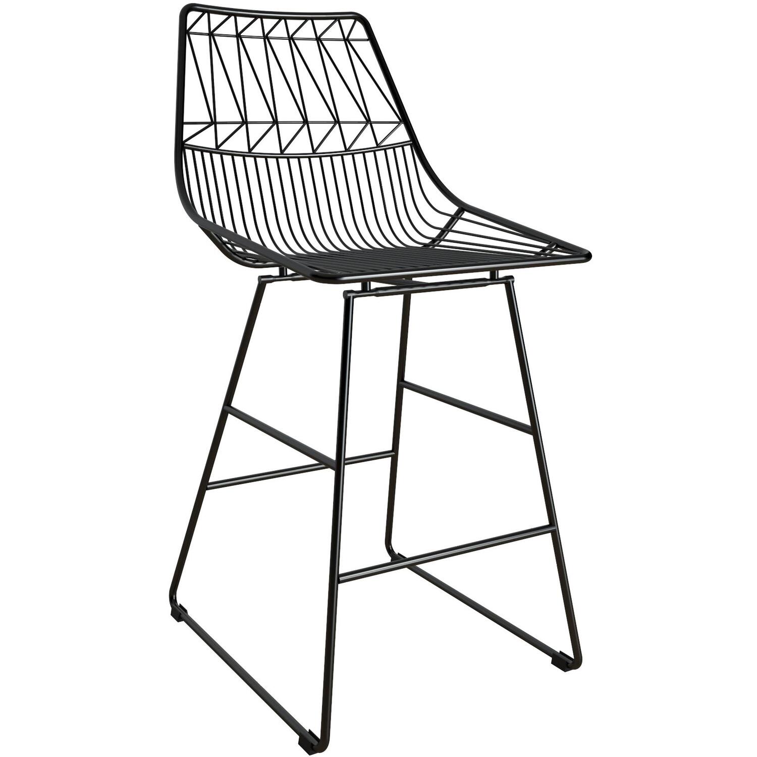 Cosmoliving Astrid Wire Metal Counter Stool - Black