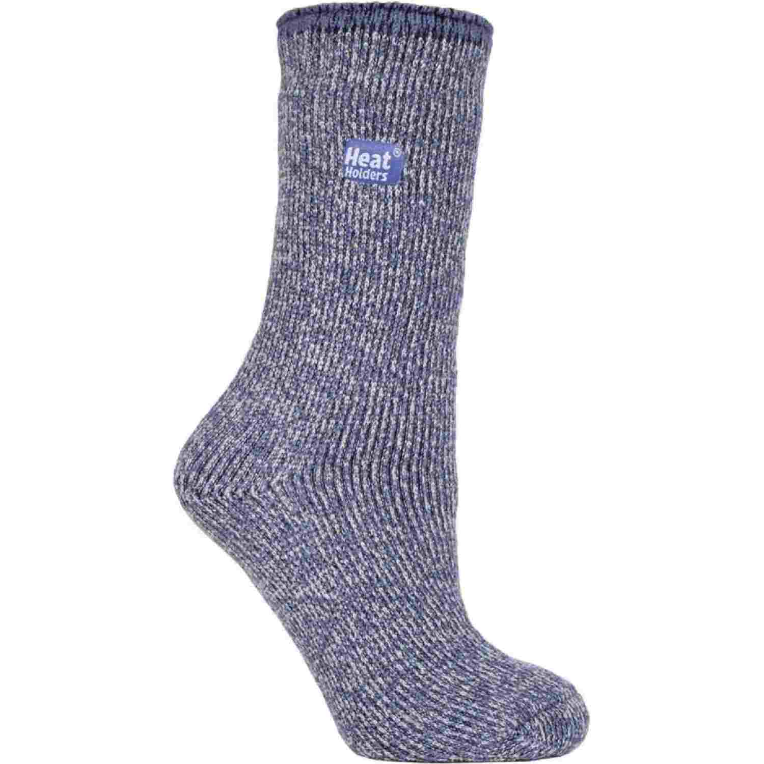 Heat Holders Ladies Outdoor Merino Wool Knee High Long Thermal Socks - Purple