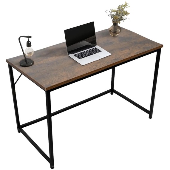 Rustic Desk with Black Metal Frame Home Office Desk