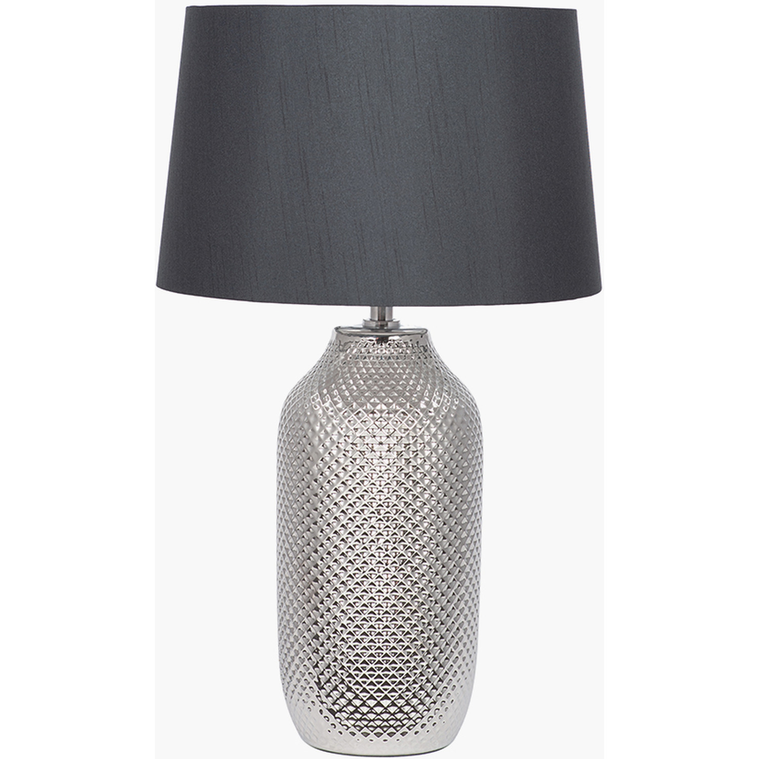 Textured Ceramic Bottle Table Lamp - Silver