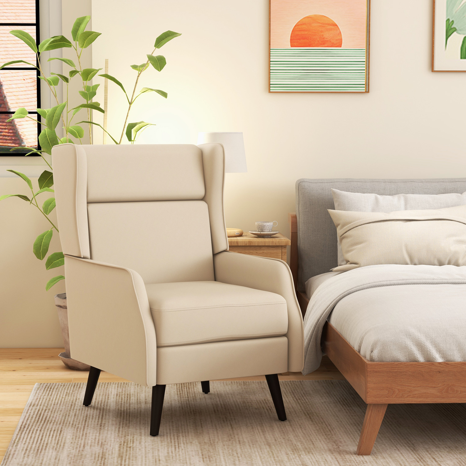 Single Sofa Accent Chair - White