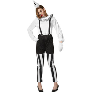 Womens Clown Costume, Black And White