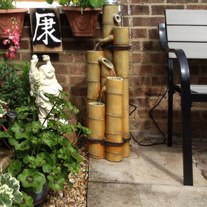 5 Bamboo Tubes Cascading Water Feature