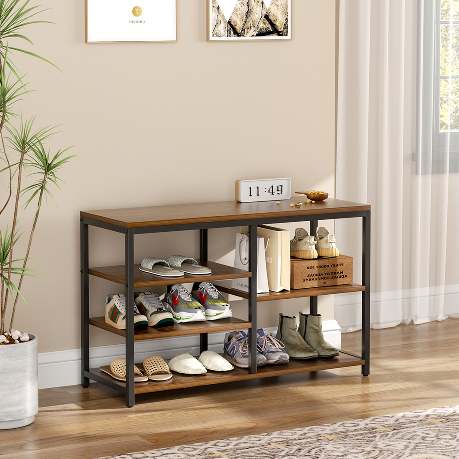 Multi-tiered Shoe Storage Rack - Walnut