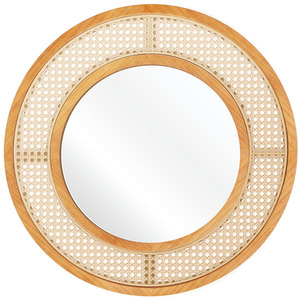 Rattan Round Wall Mirror 65cm Large Hanging Decorative Mirror