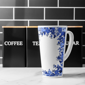 Winter Floral Frame Latte Mug