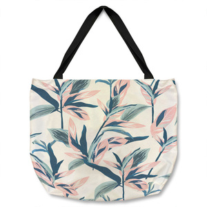 Winter Pink  Blue Flowers Tote bag