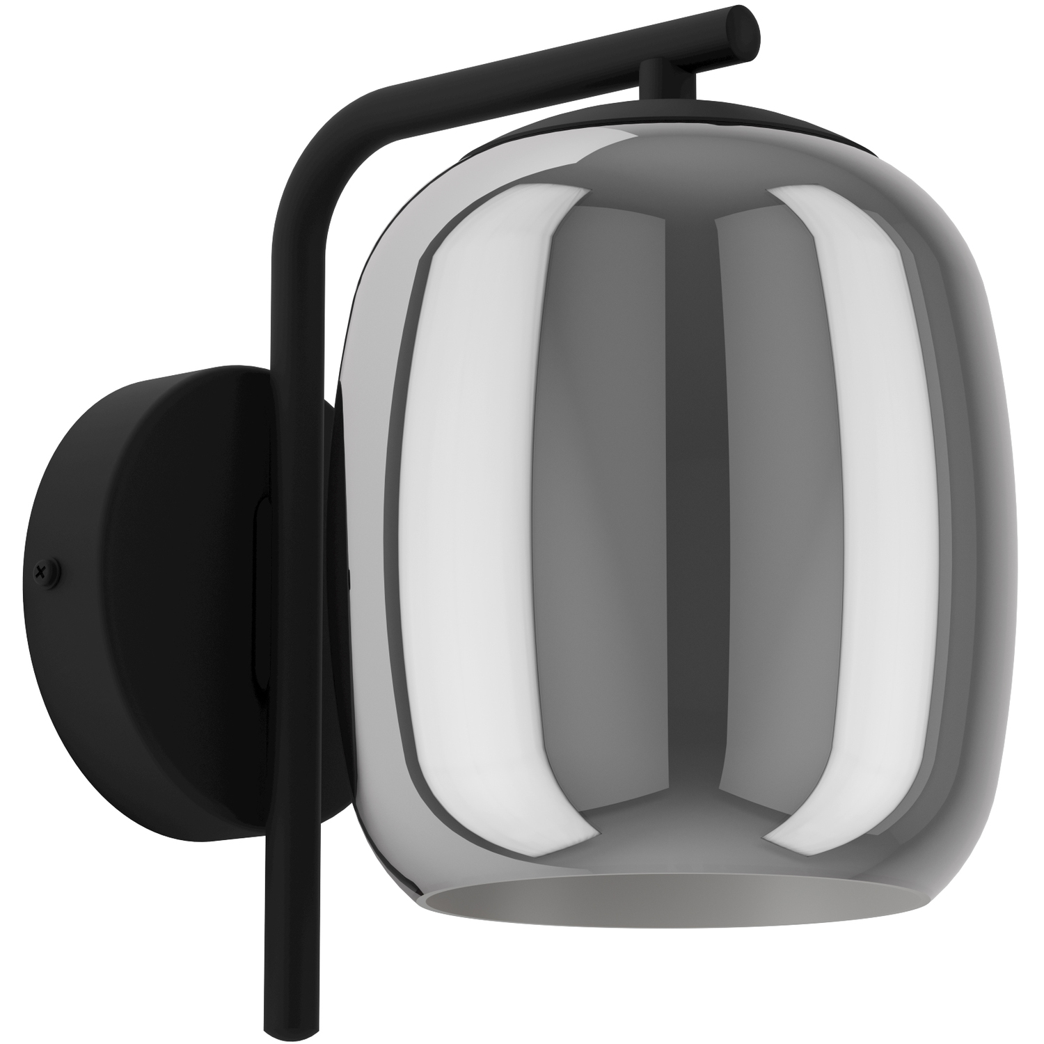 Ciampino Glass Modern Wall Light - Black