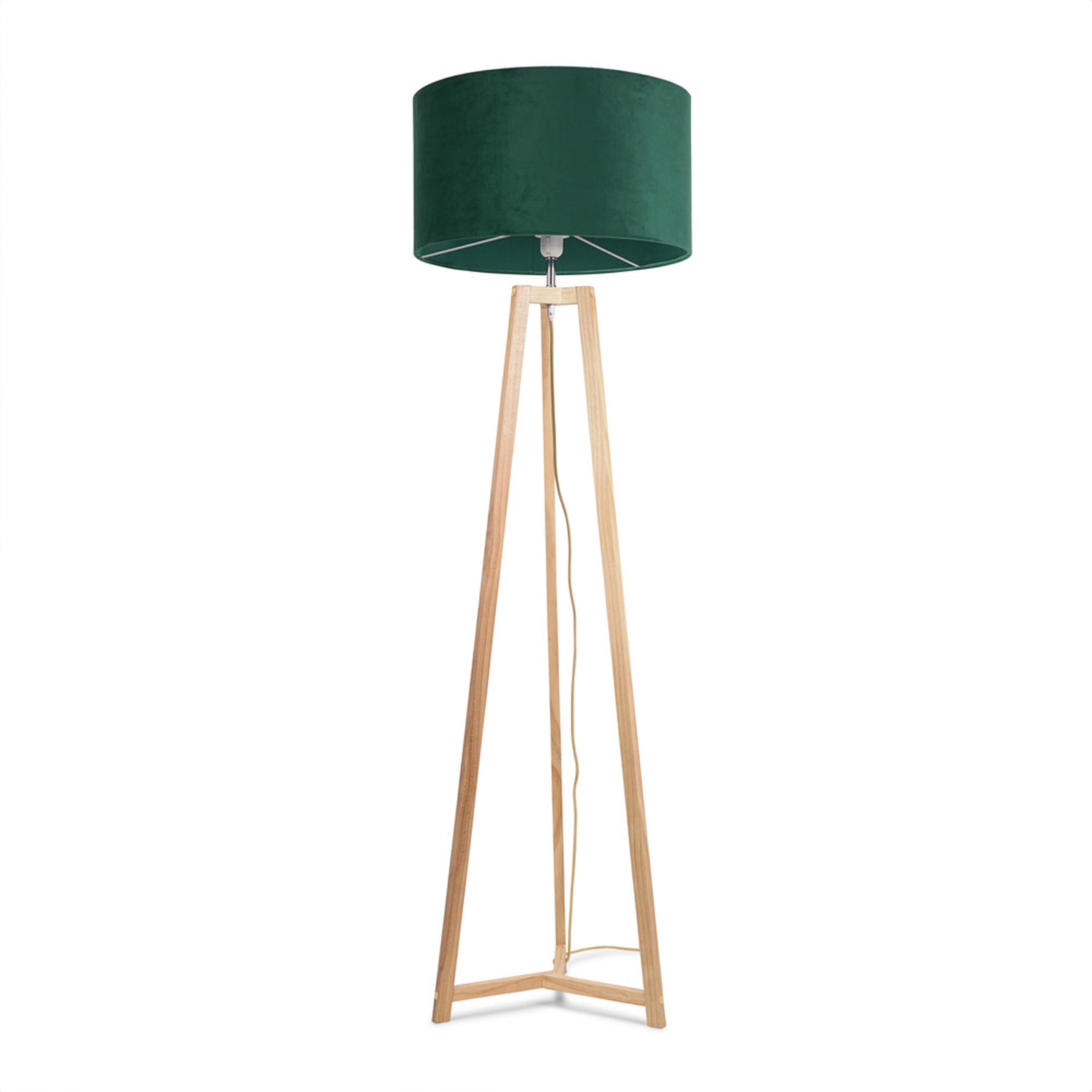 Image of Lottie Natural Wood Floor Lamp Velvet&hellip;