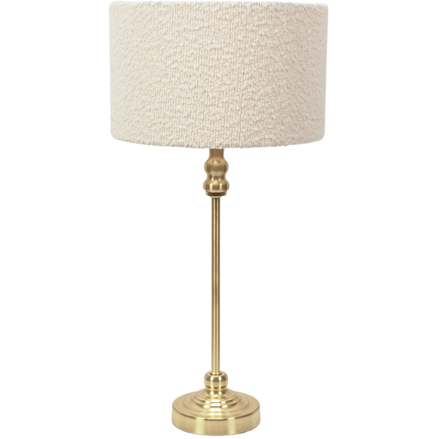 Maggie Gold Table Lamp Boucle Shade - Cream / Bulb Included