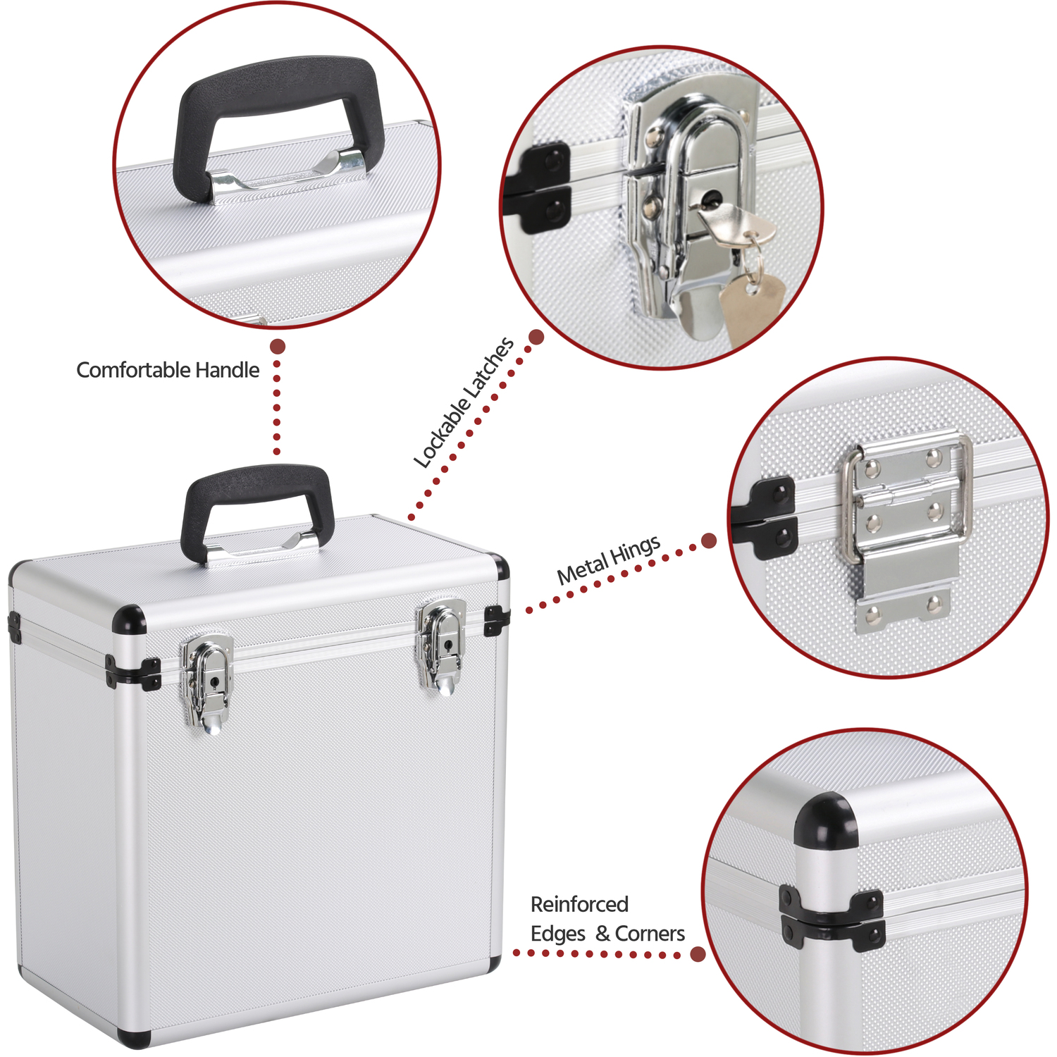 LP Storage Case with Lockable Latches