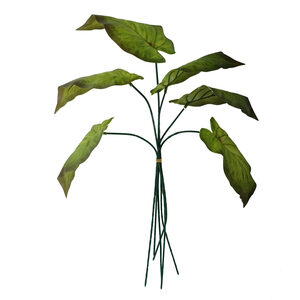 Pack of 6 x Artificial Green Plastic Leaf Stem