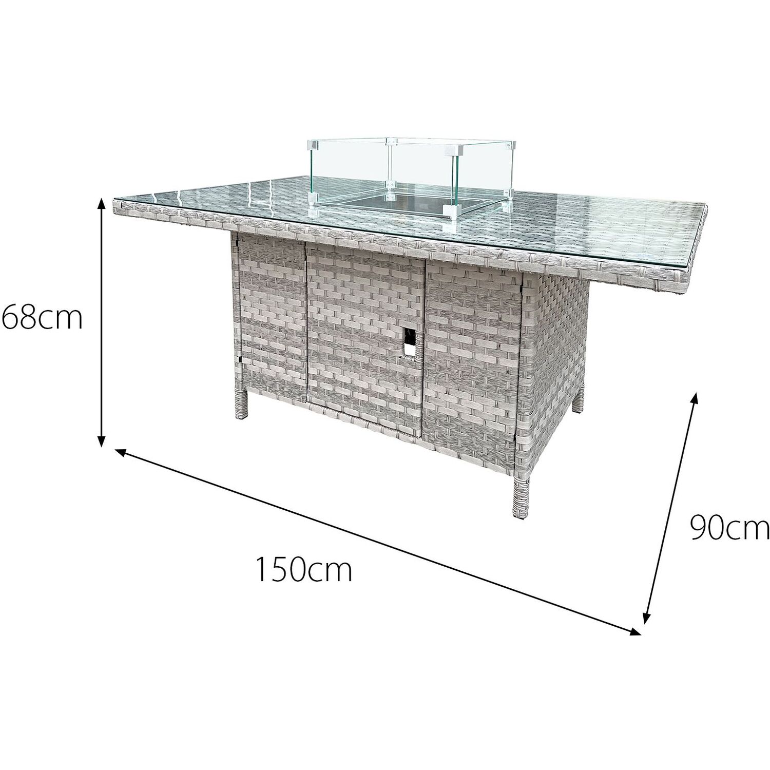 Oseasons Rattan Firepit Table - Dove Grey