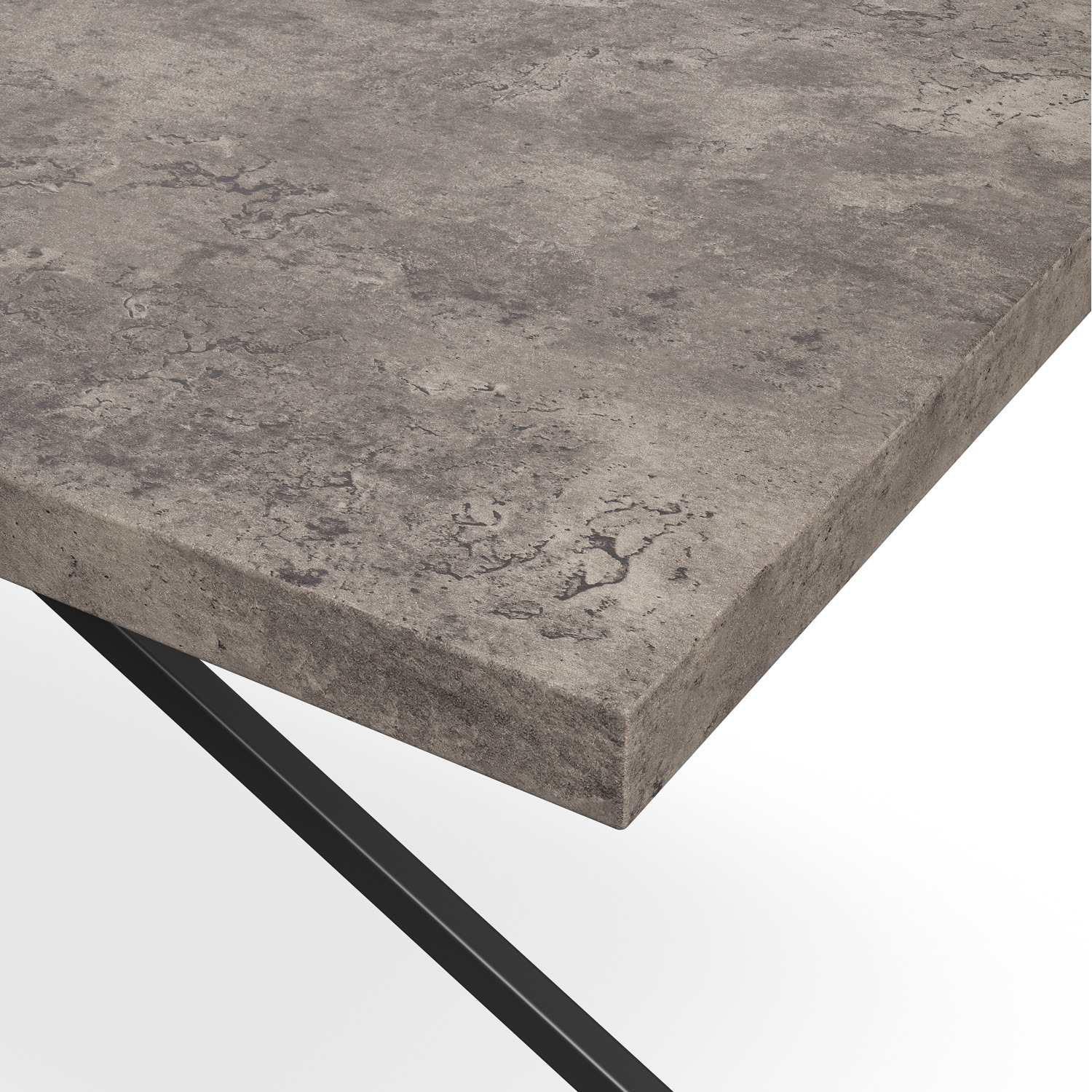 Donni Dining Table And Chairs Concrete Effect Top W 4-6 Monza Faux Leather Chair - Grey 4
