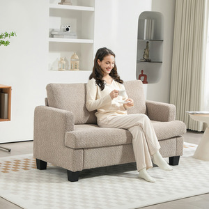 HOMCOM 2 Seater Sofa with Removable Back Cushions Chenille Fabric