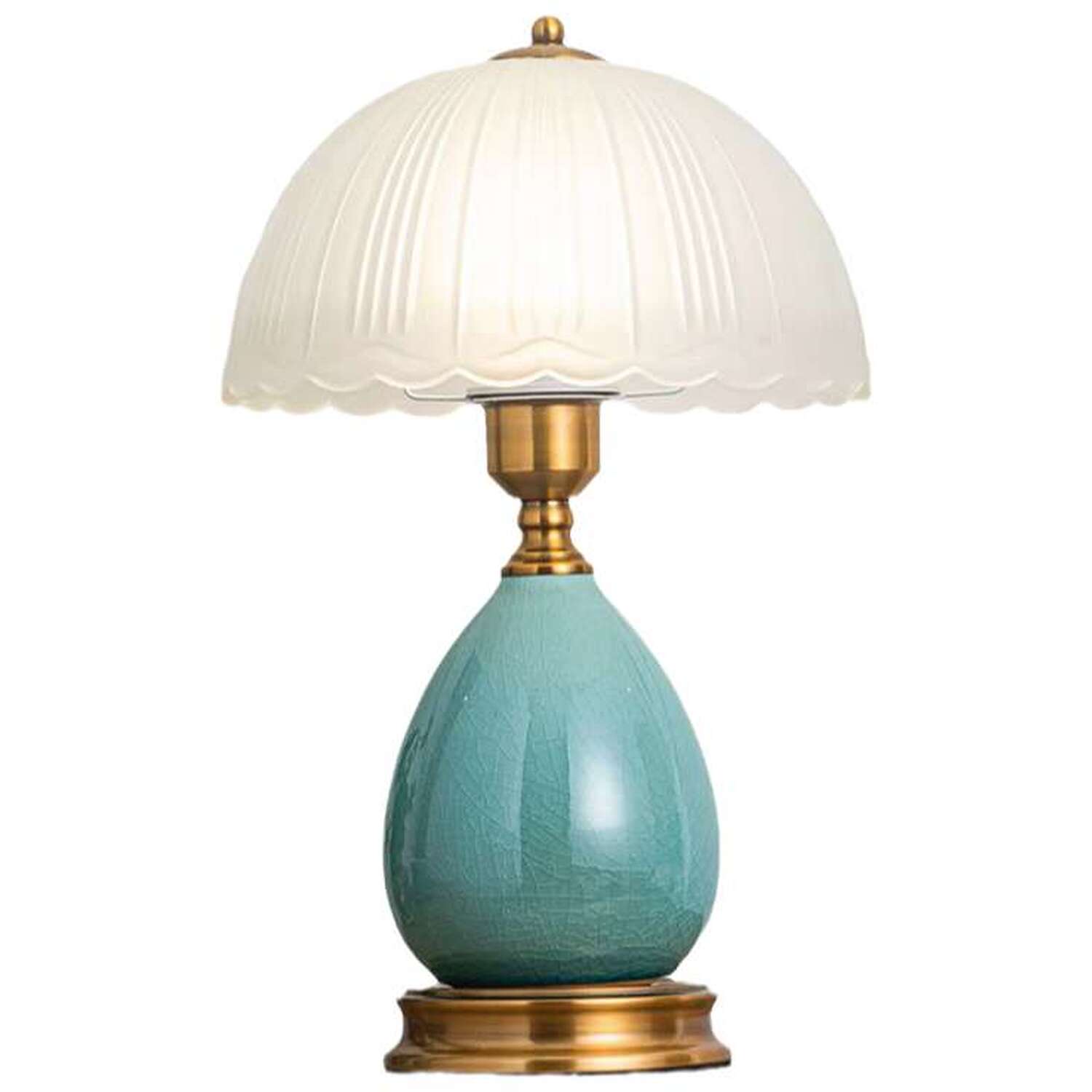 Image of Tiffany Ceramic Table Lamp with Frosted&hellip;