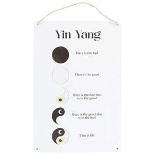 Yin Yang Hanging Metal Sign